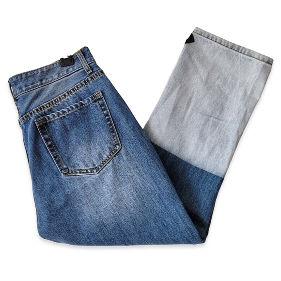 Evidnt Los Angeles Dip Dyed High Waist Flood Length Tapered Blue Jeans Sz 28 - Picture 2 of 15